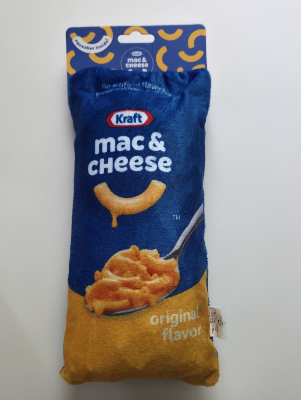 Kraft Mac & Cheese Plush Stuffed Dog Toy, Squeaky, For S/M/L Dogs